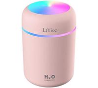 LtYioe Humidifier Portable Mini Humidifiers for Bedroom, Personal Desktop Air Humidifier with Colorful Cycling Light, 2 Mist Modes and Auto Shut-Off, Super Quite for Office Home Car(Pink)