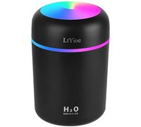 LtYioe Humidifier Portable Mini Humidifiers for Bedroom, Personal Desktop Cool Mist Air Humidifier with Colorful Night Light, 2 Mist Modes & Auto Shut-Off, Super Quiet for Car Office Home (Black)