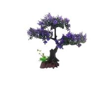 LTYKNGH Aquarium Plants Fish Tank Decoration Aquarium Artificial Plastic Plants Cherry Blossom Tree & Grass Decor(Purple)