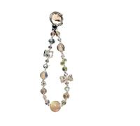 LTYKNGH Phone Charm Strap Bow Beaded Crystal Phone Chain Short Wrist Handbag Charm Strap(Pink)