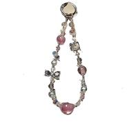 LTYKNGH Phone Charm Strap Bow Beaded Crystal Phone Chain Short Wrist Handbag Charm Strap(PURPLE)