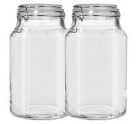 Ltzmcmy 1 Gallon Glass Jar with Lid,2 Pack Large Gallon Mason Jar with Airtight Lids,Wide Mouth Glass Pickling Jars for Canning,Fermenting,Preserving
