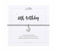 Lu Bella Silver Happy Birthday Charm Bracelet - Womens Stackable Jewellery - Special Best Friend Birthday Bracelet - Adjustable Stretchy Silver String Present Jewellery with Charm and Gift Bag from