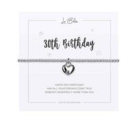Lu Bella Silver Happy Birthday Charm Bracelet - Womens Stackable Jewellery - Special Best Friend Birthday Bracelet - Adjustable Stretchy Silver String Present Jewellery with Charm and Gift Bag from