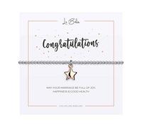 Lu Bella Womens Wedding Jewellery Gifts - Wedding Gifts For Woman - Adjustable Stretchy Silver String Present Jewellery with Charms and Gift Bag from Congratulations (Marriage)