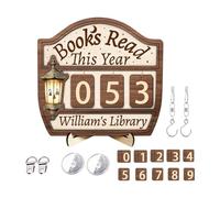 Lu Book Counter,Wooden Ornament | Reading Tracking Panel | For Library Shelf Room Office Corner Club Readers Teacher Women