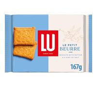 LU Le Petit Beurre Butter Biscuits, Classic French Biscuits With a Hint of Salt made with French Harmony Charter Wheat, Traditional Snack Packet 167 g (Pack of 1)