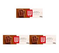 LU Le Petit Chocolat Milk Chocolate Coated Biscuits, Classic French Buttery Biscuit Snack Topped with Smooth Milk Chocolate 100 g (Pack of 3)