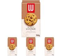 LU Le Petit Cookie, Crunchy Cookie with Rich Chocolate Chunks, Biscuits for Snacking & Sharing 184 g (Pack of 4)