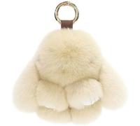 Lu-lu Cute Bunny Plush Keychain, Handmade Soft Rabbit Pendant (Yellow)