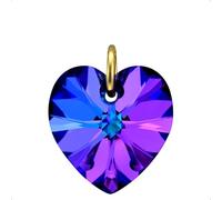 Lua Joia 9ct Gold Heart Pendant Only With Sparkly Crystal Charm Love Jewellery for Women Gift for Girls, Mum, Wife, Birthday, Anniversary & Valentine’s