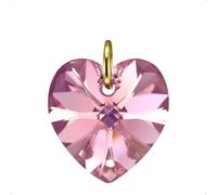 Lua Joia Gold Heart Pendant Only With Sparkly Pale Pink Crystal Charm Love Jewellery for Women Gift for Girls, Mum, Wife, Birthday, Anniversary & Valentine’s