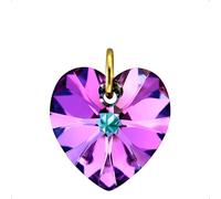 Lua Joia Gold Heart Pendant Only With Sparkly Purple Crystal Charm Love Jewellery for Women Gift for Girls, Mum, Wife, Birthday, Anniversary & Valentine’s