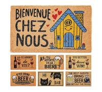 LUA VIKA Bienvenue Coconut Doormat Outdoor and Indoor Floor Mats Front Door Mat Funny Doormat Outdoor Door Mats Coconut Mat 40 x 70 x 1.5 cm