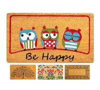 LUA VIKA Coir Doormat - Be happy - 40x70 cm - Outdoor Door mat - Front Door mat outside - Doormats outside