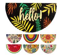 LUA VIKA Coir Doormat - Hello tropical - 40x70 cm - Outdoor Door mat - Front Door mat outside - Half moon Doormats outside