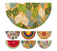 LUA VIKA Coir Doormat - Leaves - 40x70 cm - Outdoor Door mat - Front Door mat outside - Half moon Doormats outside