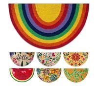 LUA VIKA Coir Doormat - Rainbow - 40x70 cm - Outdoor Door mat - Front Door mat outside - Half moon Doormats outside