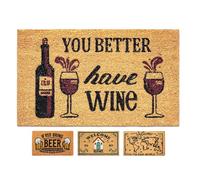 LUA VIKA Coir Doormat - You better have wine - 40x70 cm - Outdoor Door mat - Front Door mat outside - Funny Doormats outside