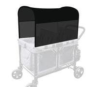 LUAATT Stretchy Panoramic Canopy Compatible with Wonderfold Stroller Wagons W2/W4 All Models,UPF50+ Sun Protection with Two Mesh Windows,Sun Shade and Protection(Black)