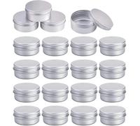 Luabue 20Pcs Empty Cosmetic Containers Pots 15 ml/0.5oz Small Aluminium Tin Jars with Lids, Lip Balm Containers Travel Sample Pots for Cosmetics Cream Lotion Powder Makeup Storage, DIY Mini Candles