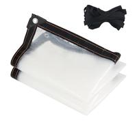 Luabue 2m x4m Clear Tarpaulin Waterproof Heavy Duty Large Transparent Tarpaulin Clear Plastic Sheet Tarp with Eyelets & Rope for Garden Furniture Camping Greenhouse Shed Chicken Run Cover