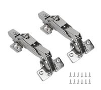 Luabue 2Pcs 165 Degree Cabinet Hinges Soft Close Kitchen Cupboard Doors Hinges Face Frame Hinge Plates Folding Mute Cabinet Hinges with Screws for Floded Corner Cabinet Wardrobe Full Overlay