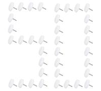 Luabue 50Pcs Chair Leg Floor Protectors 20mm Furniture Pads Nails On Furniture Feet White Nylon Floor Protector Pads for Hard Surface Carpet Outdoor Furniture Wooden Sofa Desk Table Leg Stools Feet