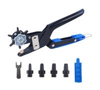 Luabue Hole Punch for Leather with 6 Holes Diameter 2-4.5 mm Belt Hole Punch with Lever Gear Leather Revolving Punch for Crafts Belt Card Watch Straps Cardboard Leather Shoes