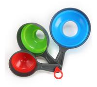 Luabue Kitchen Funnels Set of 3 Food-Grade Silicone Funnels Foldable Canned Funnel with Handle, Flexiable Large Wide Mouth Funnel for Mason Jars, Jams, Beans, Sauces, Spices and Liquid Transfer