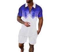 Luadnysin Men's Golf Shirts Spring Clothing Mens UK Tops Clothes for Men Short Sleeve Druids Gabicci Casual Blue 6XL