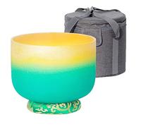 Luan Gold Chakra Crystal Singing Bowl, Professional Sound Healing Instrument with Carrying Bag, Gift for Yoga Meditation Zen (Color : F Note_10 Inch)