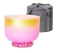 Luan Gold Chakra Crystal Singing Bowl, Professional Sound Healing Instrument with Carrying Bag, Gift for Yoga Meditation Zen (Color : B Note_10 Inch)
