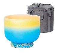 Luan Gold Chakra Crystal Singing Bowl, Professional Sound Healing Instrument with Carrying Bag, Gift for Yoga Meditation Zen (Color : G Note_8 Inch)