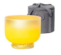 Luan Gold Chakra Crystal Singing Bowl, Professional Sound Healing Instrument with Carrying Bag, Gift for Yoga Meditation Zen (Color : E Note_8 Inch)