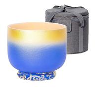 Luan Gold Chakra Crystal Singing Bowl, Professional Sound Healing Instrument with Carrying Bag, Gift for Yoga Meditation Zen (Color : A Note_10 Inch)