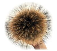 LUAND DIY Fur Pom Pom Natural Fox Hairball Hat Handmade Really Large Hair Ball Hat With Buckle
