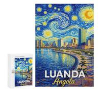Luanda, Angola Starry Night Puzzle for Adults, 300 PCS, Illustrated Jigsaw Edition, A Detailed Puzzle Experience for Adult Hobbyists