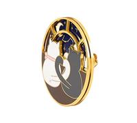 Luang Needle Can Be Rotated to Learn Brooch Cute Couple Cat Alloy Brooch Lapel Pin for Backpack Jacket Brooches for Women Fashion (Black, One Size)