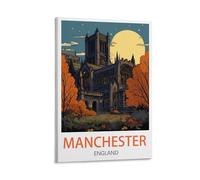 LuaNi Manchester England Vintage Travel Posters 08x12inch(20x30cm) Canvas Art Poster And Wall Art Picture Print Modern Family Bedroom Decor Posters
