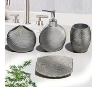 LUANT Bathroom Accessories Set Including Cup, Toothbrush Holders, Soap Dishes and Soap Dispenser, Silver