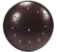 LUARANE 13 Notes High Carbon Steel Tongue Drum, Steel Percussion Instrument with Drum Hammers, Drumstick Holder, Rubber Finger Grips and Travel Bag, Suitable for Camping Meditation Yoga (Coffee)