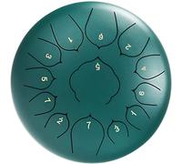 LUARANE 13 Notes High Carbon Steel Tongue Drum, Steel Percussion Instrument with Drum Hammers, Drumstick Holder, Rubber Finger Grips and Travel Bag, Suitable for Camping Meditation Yoga (Green)