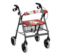 Luarisgur 2 Pieces Set Christmas Gift Snowman Rollator Walker Accessories for Walkers Adjustable Easy to Install Rollator Walker Seat and Backrest Covers for Senior and Adults Christmas Decor