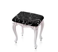 Luarisgur Bar Stool Seat Covers Rectangle Black Marble Print Rectangle Stool Cover Set of 2 Vanity Stool Covers Soft Stretch Washable Saddle Bar Stool Slipcover Bench Covers Slipcover Protector