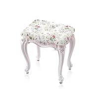 Luarisgur Floral Rectangle Stool Cover 2 Pack Bar Stool Covers Rectangle Stretch Vanity Stool Seat Covers Footstool Covers Rectangular Soft Polyester Saddle Bar Stool Covers Protector
