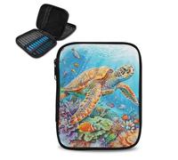 Luarisgur Sea Turtle Crochet Storage Organizer Cute Crochet Hook Case Empty Knitting Needle Organizer Travel Organizer Storage Bag for Knitting Needles and Other Accessories (Bag Only)