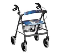 Luarisgur Walkers for Seniors with Seat Gift Covers Christmas Snowman Rollator Walker Seat and Backrest Covers Holiday Decor Red Rollator Walker Accessories for Ladies Men