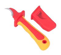 Luatoxry 1000V Knife Cable, IEC60900 Wire Stripper Electrician Knife, Antimagnetic Fast Strip Cable Stripper Cutter, Sickle Type Electrician Dismantling Cutter with Cap, 7.5in