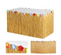 Luau Grass Natural Hawaiian Table Skirt Hawaiian Table Decoration Hawaiian Table Decoration Hawaiian Table Decoration for Bar, BBQ, Tropical Summer, Garden, Party